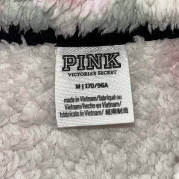 PINK Size Medium Floral Half Zip - Picture 2 of 5